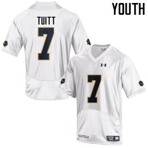Notre Dame Fighting Irish Youth Stephon Tuitt #7 White Under Armour Authentic Stitched College NCAA Football Jersey JEY5099MJ